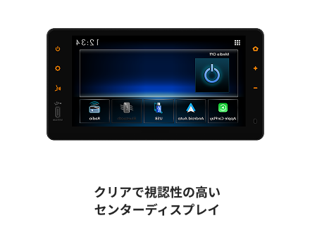 クリアで視認性の高いセンターディスプレイ